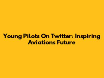 Young Pilots On Twitter: Inspiring Aviation's Future