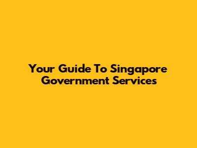 Your Guide To Singapore Government Services