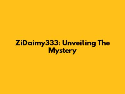 ZiDaimy333: Unveiling The Mystery